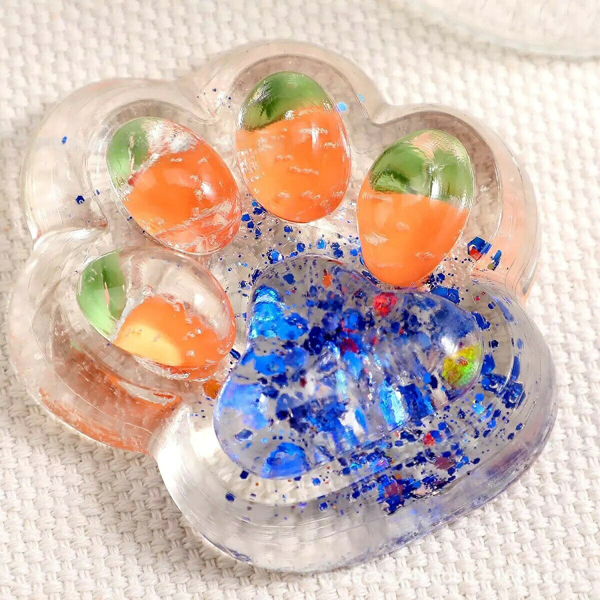 【25日23:59まで★100円OFFクーポン】 水晶透明 肉球スクイーズ 5点セット 猫の肉球 もちもち ぷにぷに 低反発 スクイーズ玩具 握るおもちゃ 癒しグッズ ストレス解消 かわいい 猫好き デスクトイ 大人 ギフト プレゼント purpleriver-10014275 パープルリバー サンプル画像3