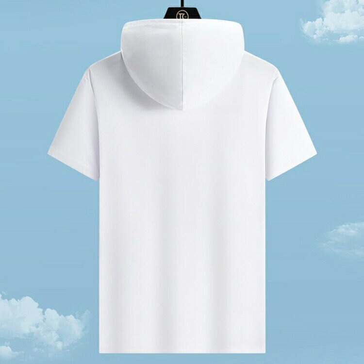 【今季sale！300円限定クーポン】 半袖パーカー 接触冷感 半袖 無地 メンズTシャツ パーカー 半袖tシャツ ポケット付き 3XL フード付 メンズ おしゃれ トップス tシャツ カットソー カジュアル 夏 父の日 通勤 冷感tシャツ purpleriver-10014259 パープルリバー サンプル画像2