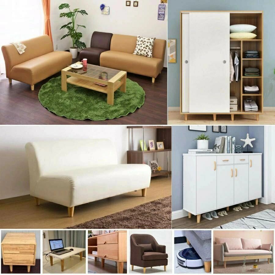 4本セット ソファ 脚 6cm 4本セット ソファ 脚 6cm 4本セット ソファ 脚 6cm 家具脚 木製、テーブル 木 6から70 Cm高さ 無垢材 M6 M8 M10 規格 キャビネット足の交換用 ベッド ボルト付き、ソファー [3]