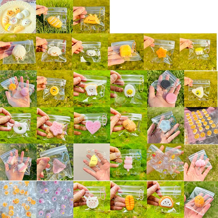 【25日23:59まで★100円OFFクーポン】 水感スクイーズ キーホルダー ミニサイズ パン 食パン いちご 星 スクイーズ 水感 低反発 ぷにぷに ふわとろ 袋のまま ふわふわ 柔らか プルプル 小さめ 粘着 玩 握る 高弾力 purpleriver-10012077 パープルリバー サンプル画像2