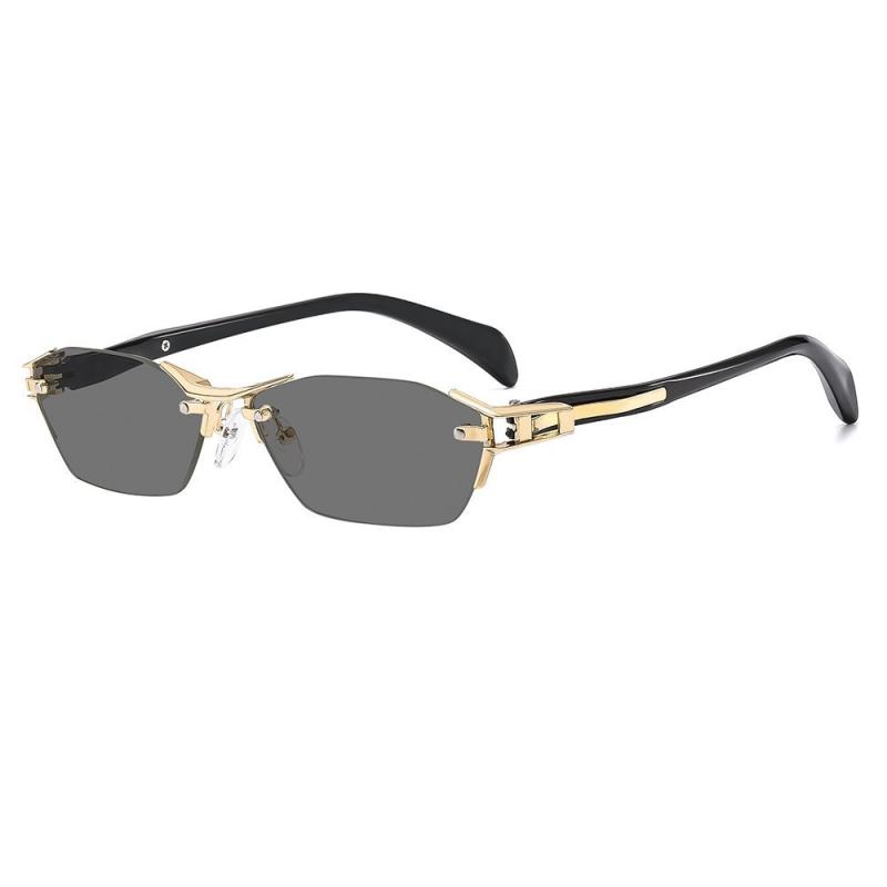 メンズ 老眼鏡 フレームレス 調光レンズ ブルーライトカット レトロ クリアレンズ 軽量 ファッションアイウェア 日常使い スタイリッシュ
