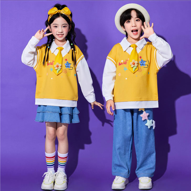 子供 チアダンス 衣装 小学生 運動会 開会式 入場衣装 幼稚園 合唱 クラス服 スカート 春の遠足 発表会 イベント ユニフォーム スポーツ コスチューム キッズ ダンス 体 カラフル 明るい 3