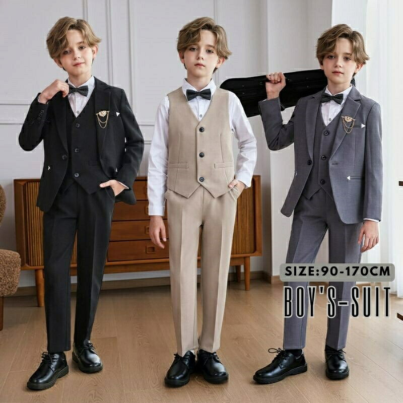 【30日23:59まで★200円OFFクーポン】 子供スーツ 男の子 発表会 演奏会 ピアノ礼服 セットアップ キッズスーツ 卒業式 入学式 おしゃれスーツ 子どもスーツ フォーマル 七五三 子供服 長袖 5点セット 4点セット