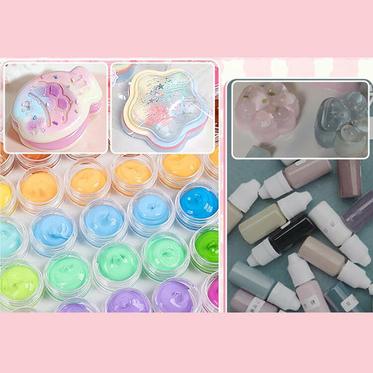 【25日23:59まで★100円OFFクーポン】 手作り フロッキングパウダー付き スクイーズ 簡単 スクイーズおもちゃ 液体 スクイーズ手作りキット スクイーズレジン キット 肉球モールド ソフト低 グッズ 握る purpleriver-10009839 パープルリバー サンプル画像2