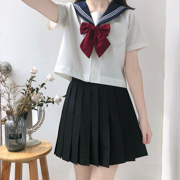 女子高校 学生服 セーラー服 3点セット 制服 コスプレ コスチューム 定番 日常用 可愛い おしゃれ 人気 学園祭 制服セット 女子高生 高校生制服 衣装 JK制服 女子高校生