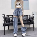 パンツ レディース デニム ショートパンツ レッグウォーマー 2way 取り外し可能 個性的 ハイウエスト 青 XS S M L XL 春 夏 秋 おしゃれ 大人可愛い カジュアル かっこいい クール