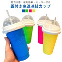 スクイーズカップ 電気不要 かき氷機 手作り フローズン器 スラッシュシェイクメーカー シャーベット カップ 蓋 スブーン ストロー付き スクイーズだ 子供 シ...