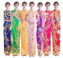 中式結婚式 ドレス チャイナドレス ロング 精巧な刺繍花柄 スリット スリムドレス チャイナ服 パーティードレス 二次会 お呼ばれ 発表会 謝恩会 お色直し XS-3X 7色 ワンピース 花嫁