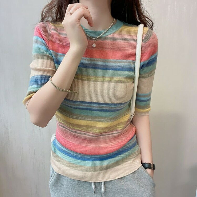 【先着10名：600円Offクーポン】サマーニット おしゃれ レディース 韓国 大きいサイズ 無地 カジュアル..