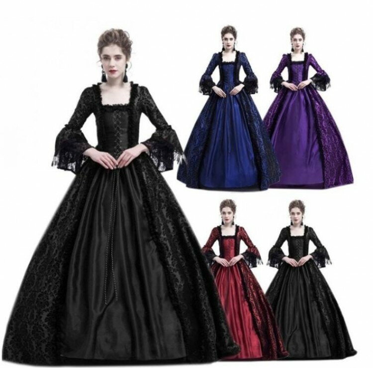 【先着60名：200円Offクーポン】レディースワンピース 欧米宮廷風ドレス 中世衣装仮装大人ワンピース ..