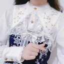 ロリータ ブラウス 洋服 シャツ 秋 春 ゴールド 星座 刺しゅう キラキラ 光る エレガント 上品 クリスマス 渋谷レースシャツカーディガン4色 原宿 パーティー