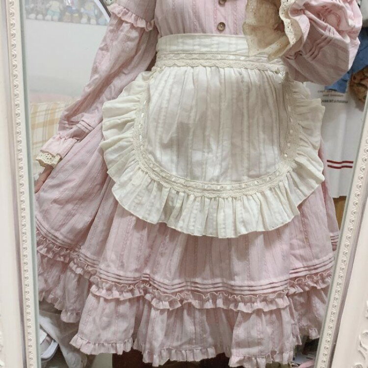 【先着60名：200円Offクーポン】エプロン ロリータ レイヤード レトロ コーデ コーディネート ロリィタ..