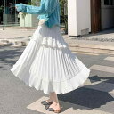レディース 不規則フリル 多層 春夏 韓国系女子 Kドル風 ミディアムロング丈 ハイウエスト ティアードスカート ロングバック ガーリー 甘めコーデ