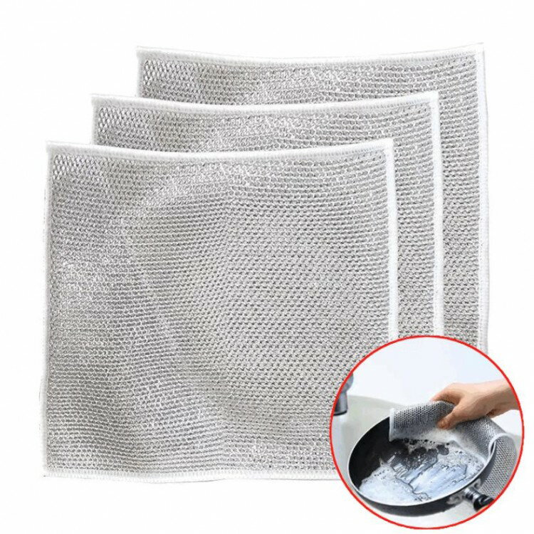 スチールワイヤー食器洗い布 油汚れもスッキリ 丈夫で長持ち 金属製ワイヤーパッド 洗浄スポンジ キッ..