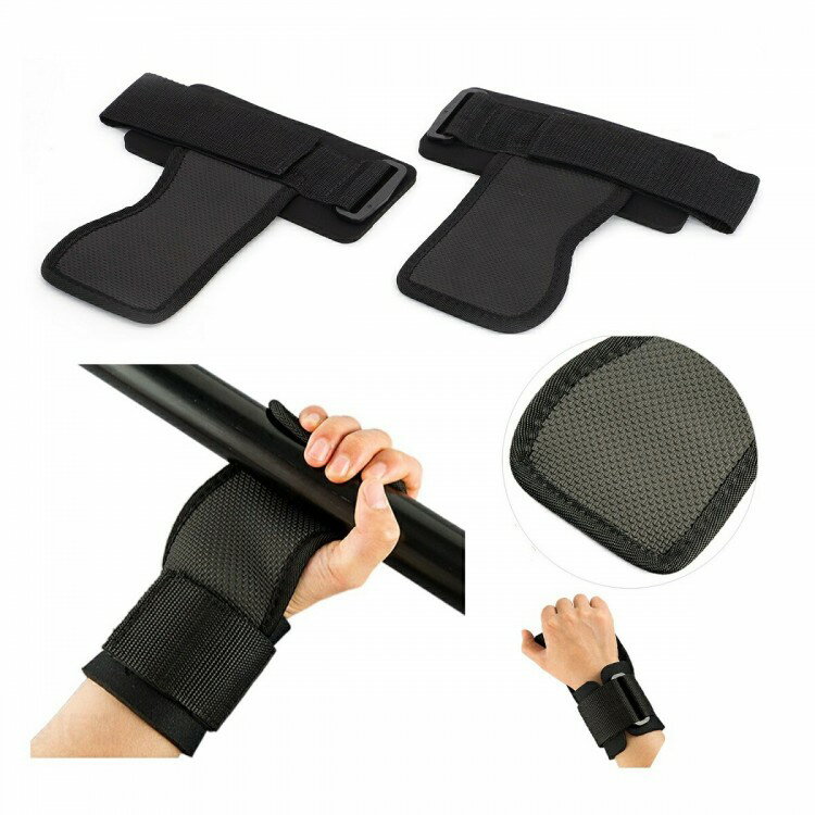 左右セット 握力サポート 滑り止めエンボス加工 筋トレ デッドリフト ラットプルダウン対応 フィットネ..