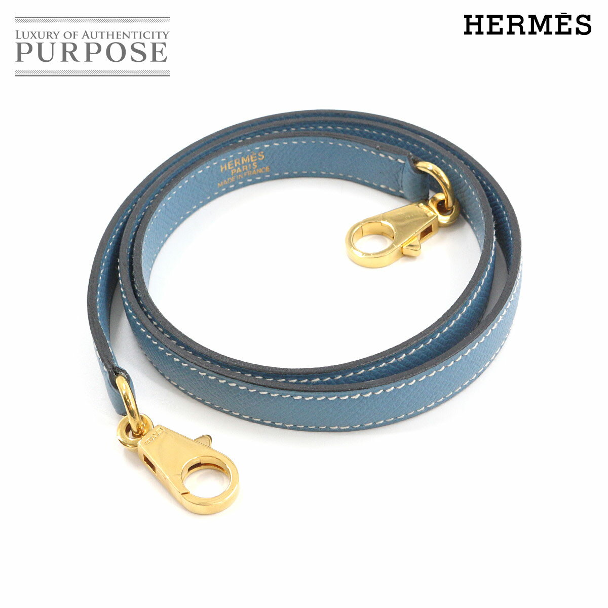 エルメス HERMES ケリー ボリード ショルダー ストラップ エプソン レザー ブルージーン 【中古】