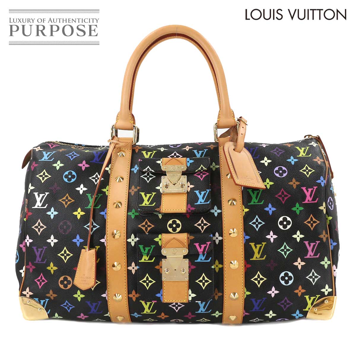 【新品同様】 ルイ ヴィトン LOUIS VUITTON モノグラム マルチカラー キーポル 45 ボストン バッグ ノワール M92640 【中古】