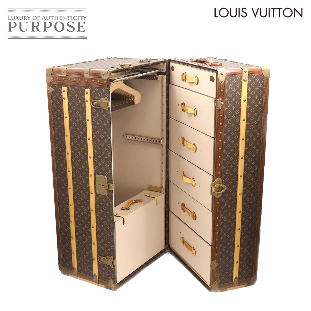 ルイ ヴィトン LOUIS VUITTON モノグラム ワードローブ トランク タンス クローゼット 衣装ケース ブラウン Wardrobe Trunk 【中古】