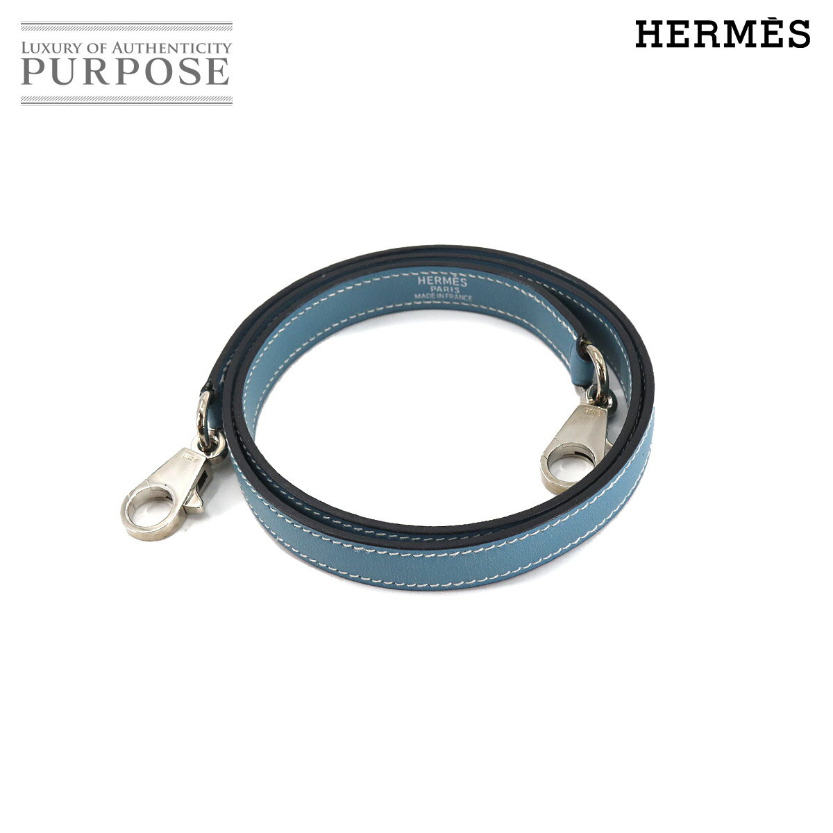 エルメス HERMES ケリー ボリード ショルダー ストラップ ヴォーガリバー レザー ブルージーン シルバー 金具 Shoulder strap 【中古】