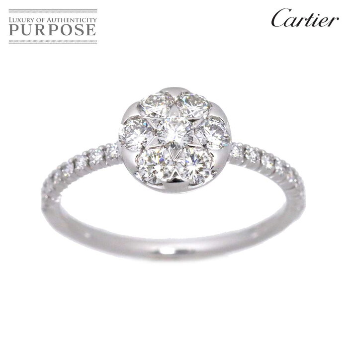 【新品仕上げ】 カルティエ Cartier エタンセル ドゥ #49 リング ダイヤ K18 WG ホワイトゴールド 750 指輪 ETINCELLE Diamond Ring【中古】