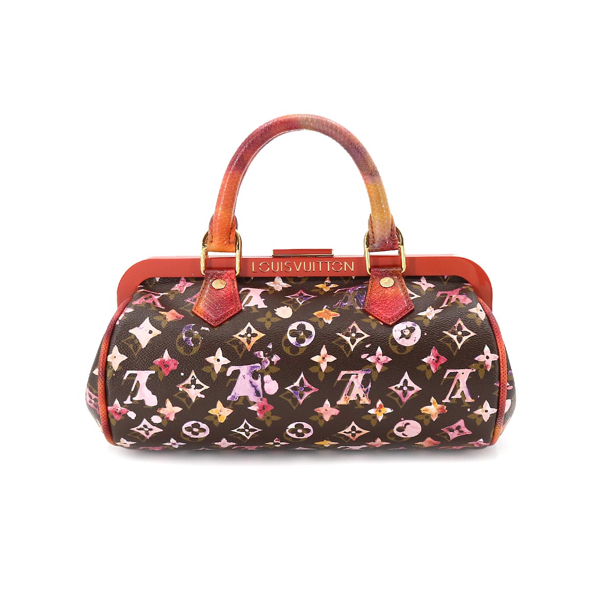 【新品同様】 ルイ ヴィトン LOUIS VUITTON モノグラム ウォーターカラー パピヨン ハンド バッグ カロングレザー マロン M95730 Water Color papillon 【中古】