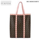 【未使用 展示品】 バーバリー BURBERRY TBモノグラム トート バッグ PVC レザー ブラウン ピンク 8024557 Tote Bag 【中古】