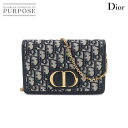 【未使用 展示品】 クリスチャン ディオール Chiristian Dior 30 モンテーニュ 2in1 ポーチ 2way ショルダー ウエスト バッグ キャンバス ネイビー S2086UTZQ 30 Montaigne 2in1 【中古】