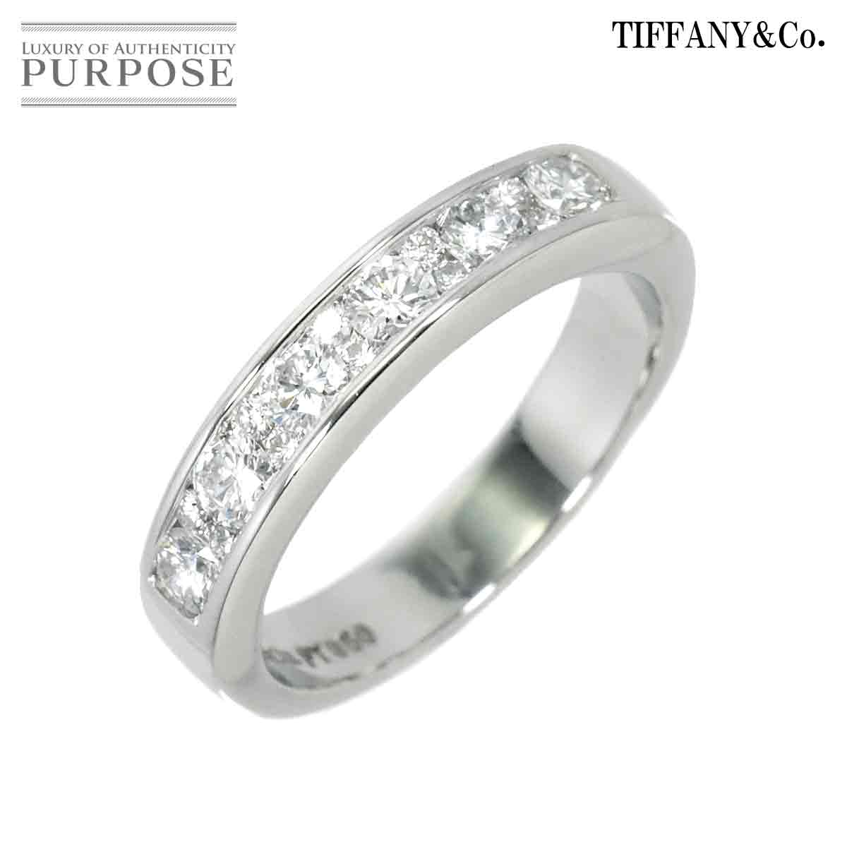 【新品同様】 ティファニー TIFFANY Co. 11.5号 リング ハーフ ダイヤ Pt プラチナ 指輪 Half Diamond Ring【中古】