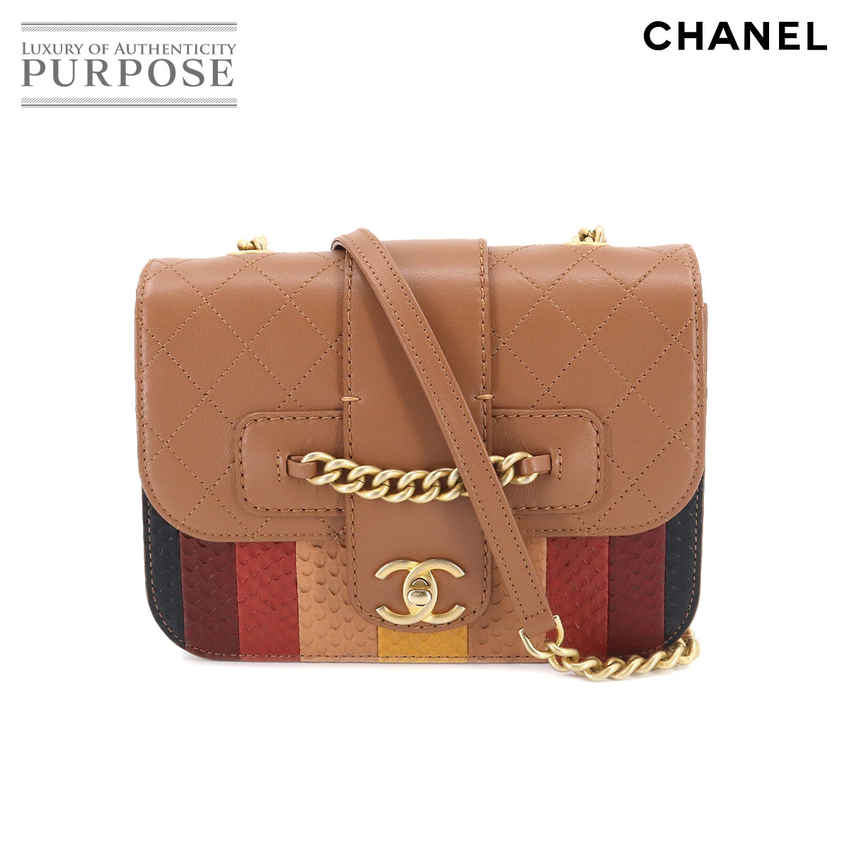 【未使用 展示品】 シャネル CHANEL マトラッセ チェーン ショルダー バッグ レザー パイソン A57231 Matelasse Bag 【中古】のサムネイル