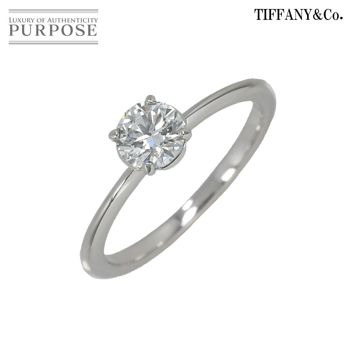 【新品同様】 ティファニー TIFFANY&Co. Tトゥルー ダイヤ 0.41ct H/VS2/3EX 7.5号 リング Pt プラチナ 指輪 Diamond Ring【鑑定書付き】【中古】