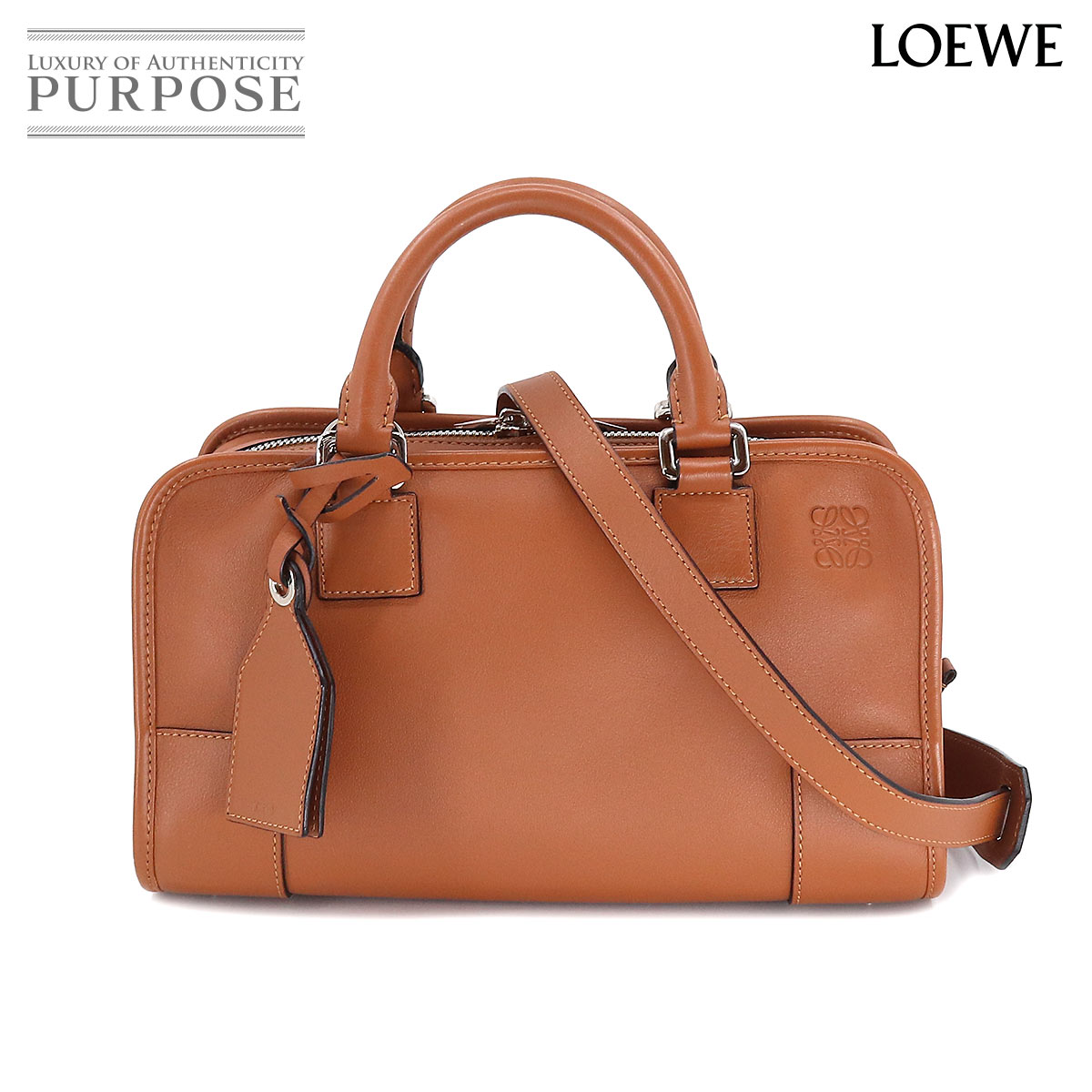 【未使用 展示品】 ロエベ LOEWE アマソナ 28 2way ハンド ショルダー バッグ レザー ブラウン シルバー 金具 Amazona 【中古】のサムネイル