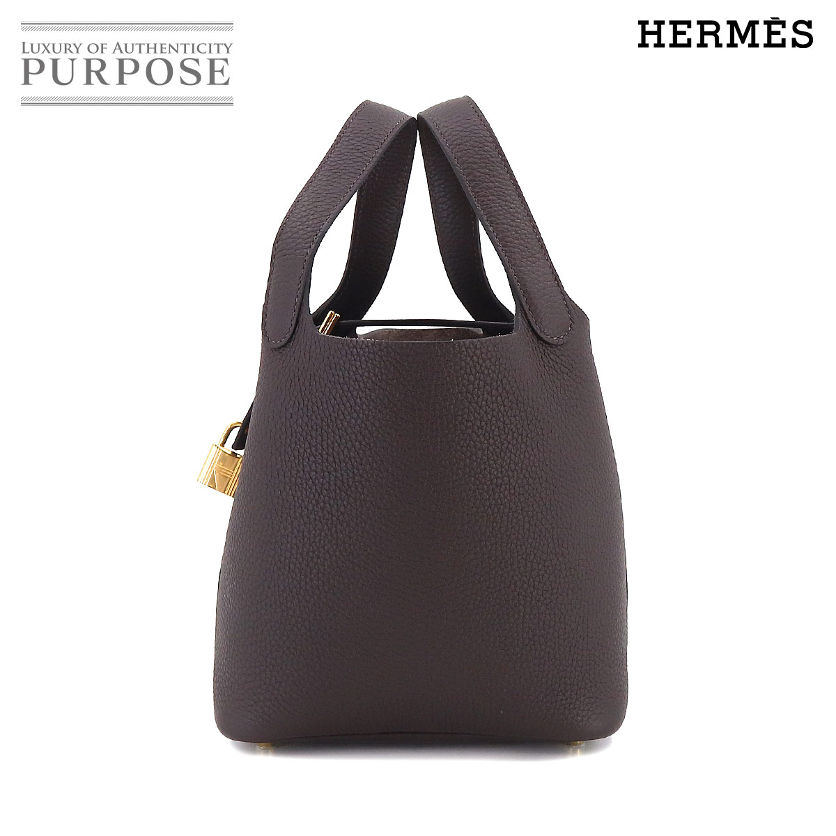 【新品 未使用】 エルメス HERMES ピコタンロック PM ハンド バッグ トリヨンクレマンス マカサー B刻印 ゴールド 金具 Picotin Lock 【中古】のサムネイル