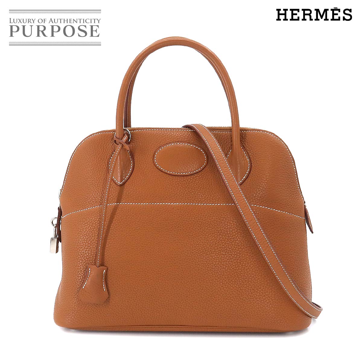 【新品同様】 エルメス HERMES ボリード 31 2way ハンド ショルダー バッグ トリヨンクレマンス ゴールド ブラウン □Q刻印 シルバー 金具 Bolide 31 【中古】のサムネイル
