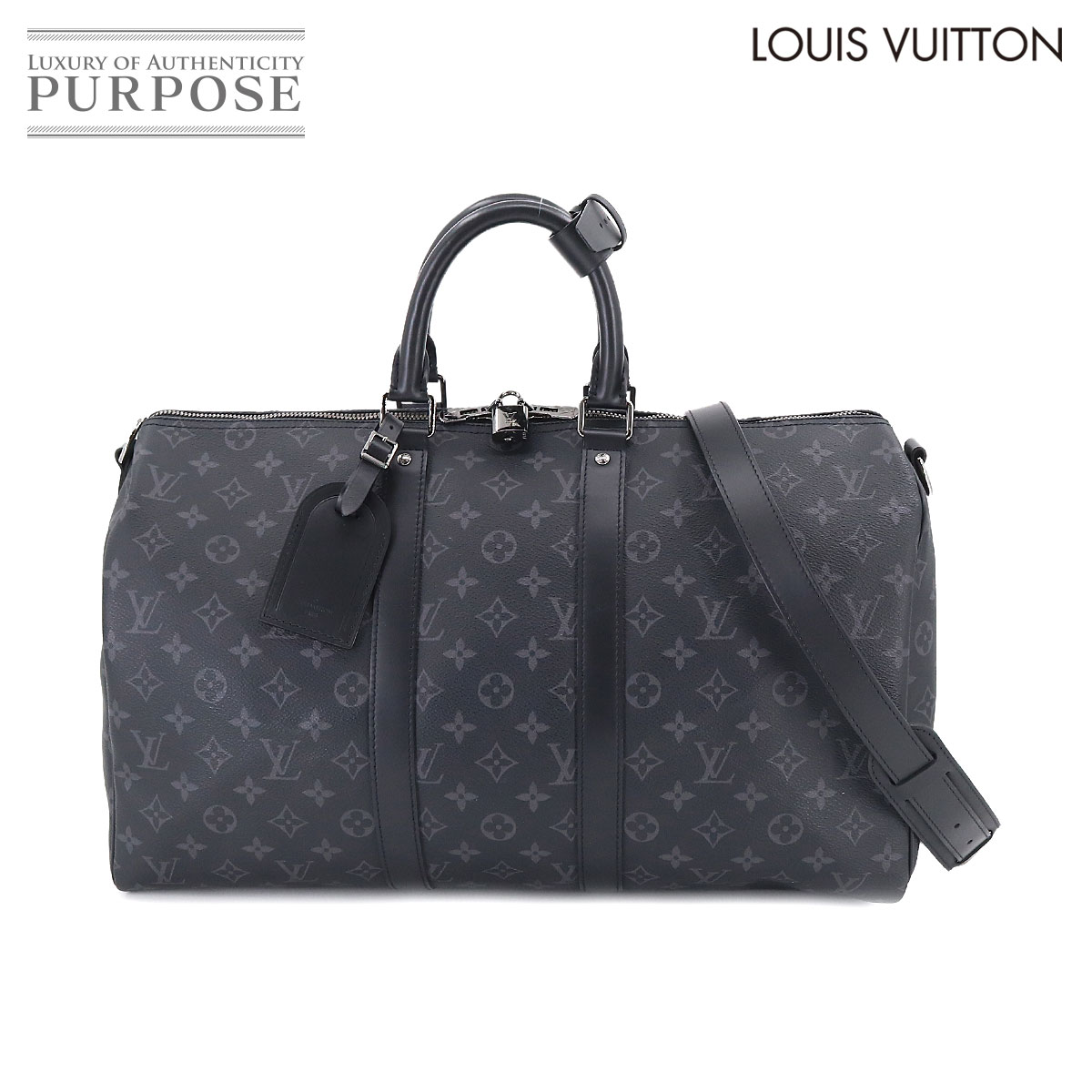 【新品同様】 ルイ ヴィトン LOUIS VUITTON モノグラム エクリプス キーポル バンドリエール 45 2way ボストン ショルダー バッグ ブラック M40569 RFID Keepall Bandouliere 【中古】のサムネイル