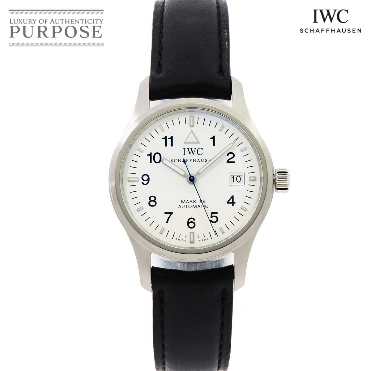 IWC パイロットウォッチ マークXV IW325309 メンズ 腕時計 デイト ホワイト 文字盤 オートマ 自動巻き インターナショナル ウォッチ カンパニー Pilot Watch 【中古】