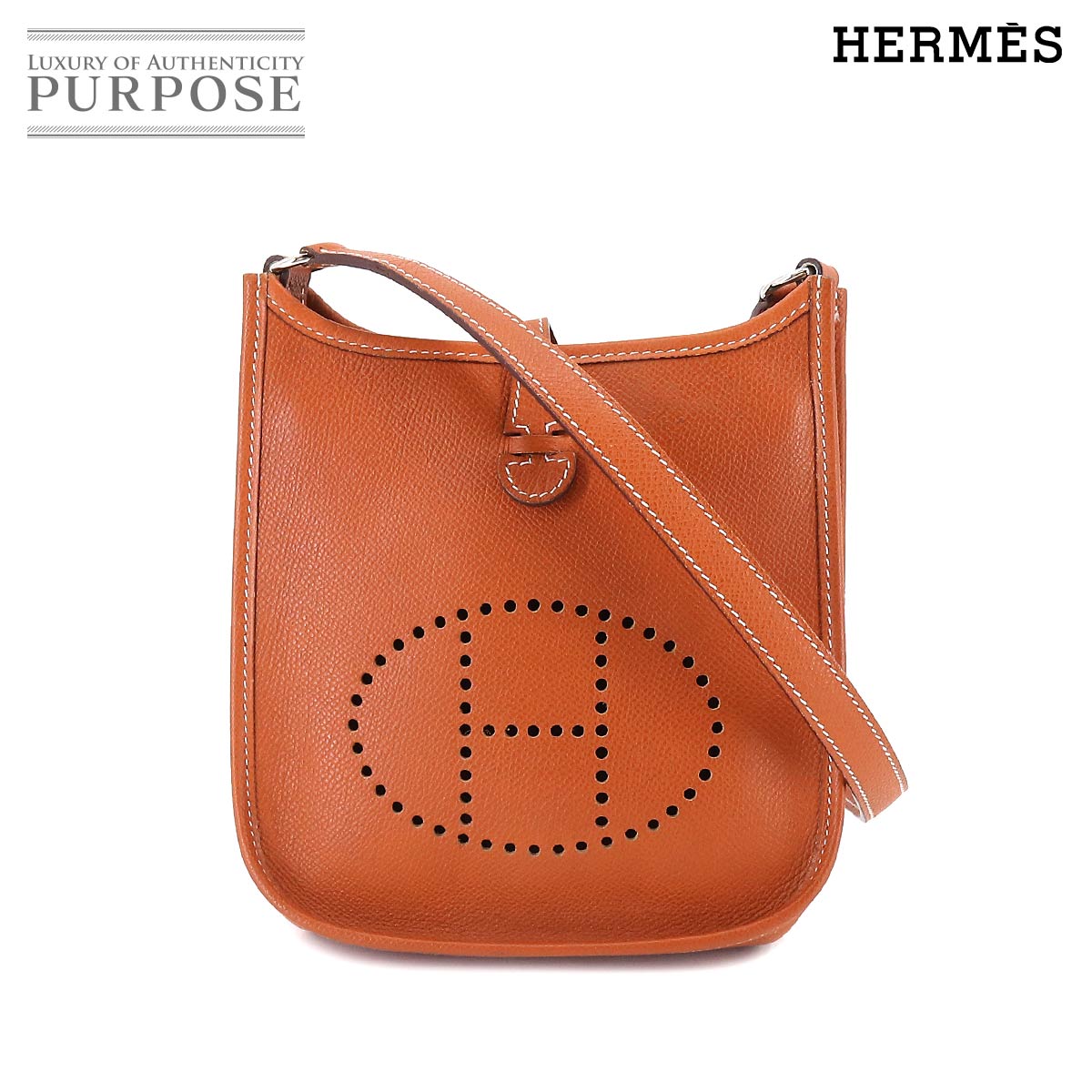 エルメス HERMES エブリン TPM ショルダー バッグ エプソン コニャック □H刻印 シルバー 金具 Evelyne TPM 【中古】のサムネイル
