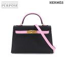 【新品 未使用】 エルメス HERMES ケリー 20 ミニ ドゥ パーソナル SPO 2way ハンド ショルダー バッグ エプソン モーヴシルベストル ブラック B刻印 外縫い Kelly 【中古】