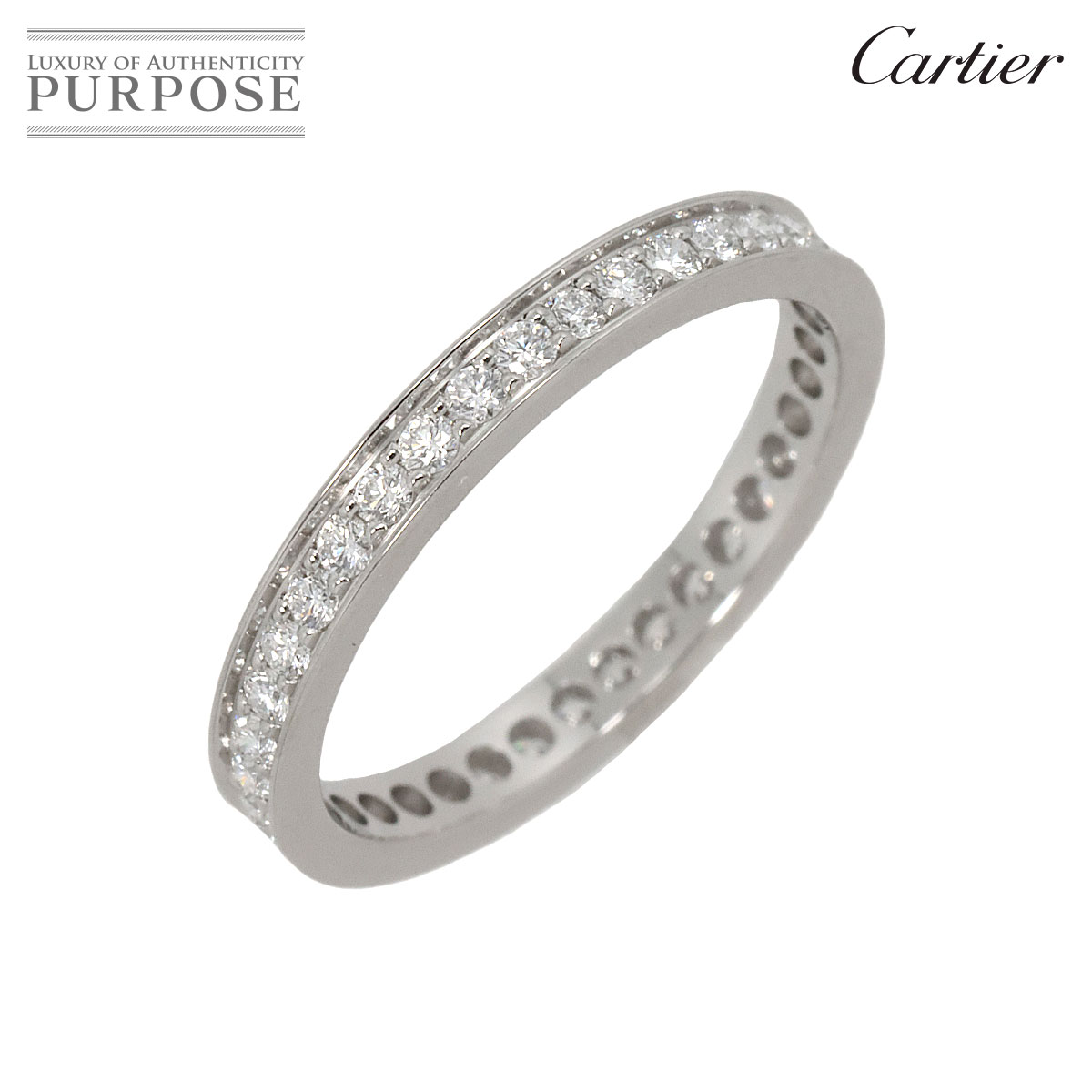 【新品同様】 カルティエ Cartier バレリーナ 50 リング ダイヤ Pt プラチナ 指輪 フルエタニティ Diamond Ring【証明書付き】【中古】