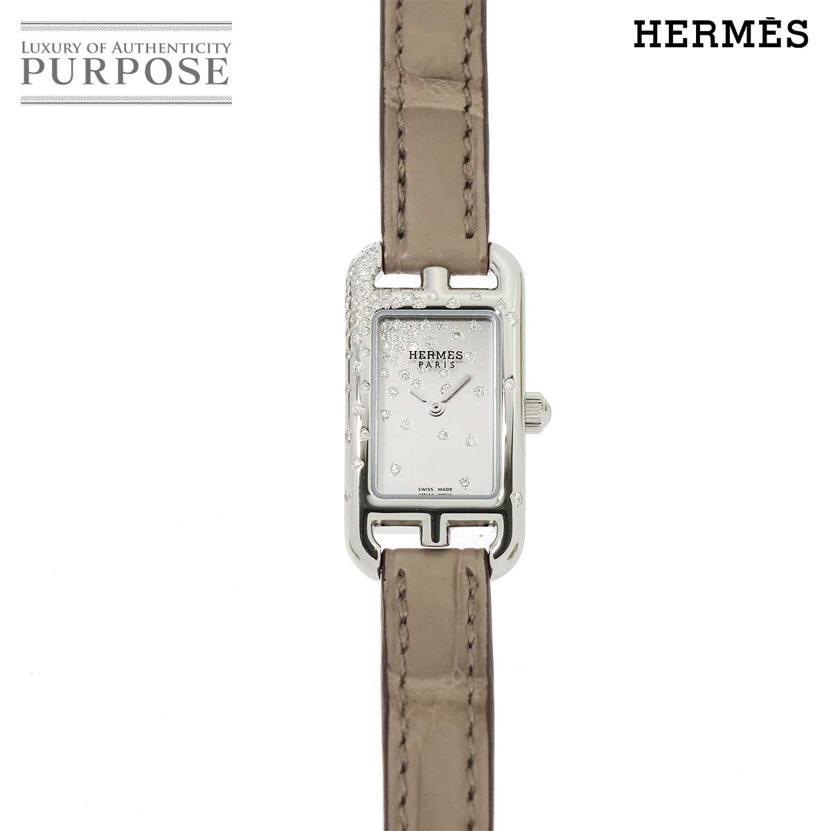 【新品同様】 エルメス HERMES ナンタケット ミニ ジュテ・ドゥ・ディアマン NA2 131 レディース 腕時計 ダイヤモンド クォーツ ウォッチ Nantucket 【中古】のサムネイル