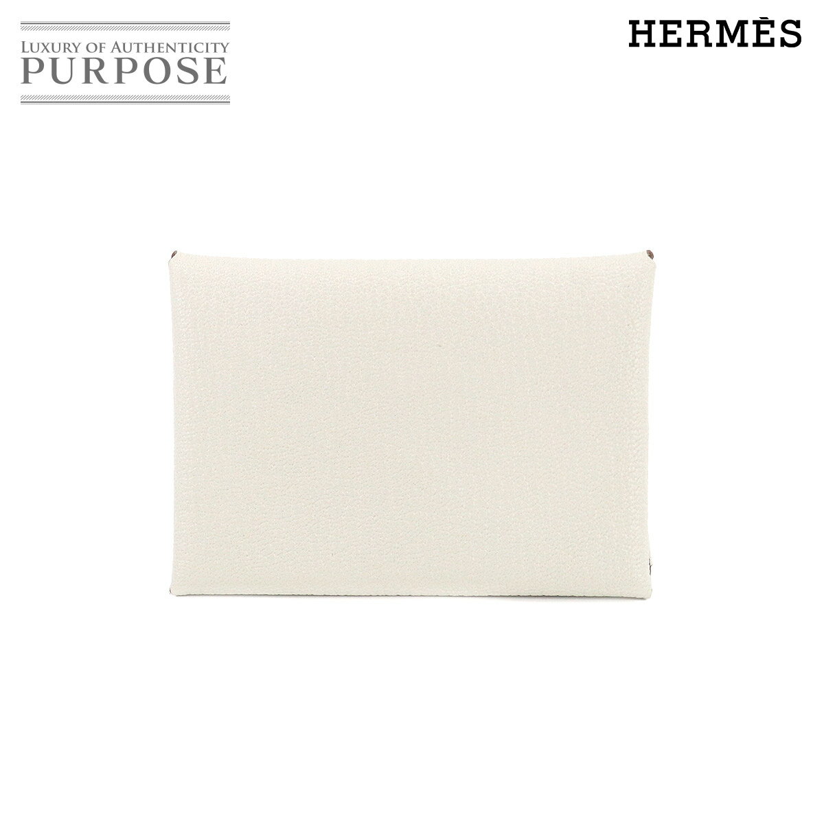 【新品 未使用】 エルメス HERMES カルヴィ デュオ カードケース シェーブル マッシュルーム B刻印 シルバー 金具 Calvi Duo Verso Card Case 【中古】のサムネイル