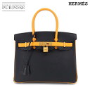 【未使用 展示品】 エルメス HERMES バーキン30 パーソナル SPO ハンド バッグ エプソン ブラック ジョーヌドール A刻印 マットゴールド 金具 Birkin 【中古】