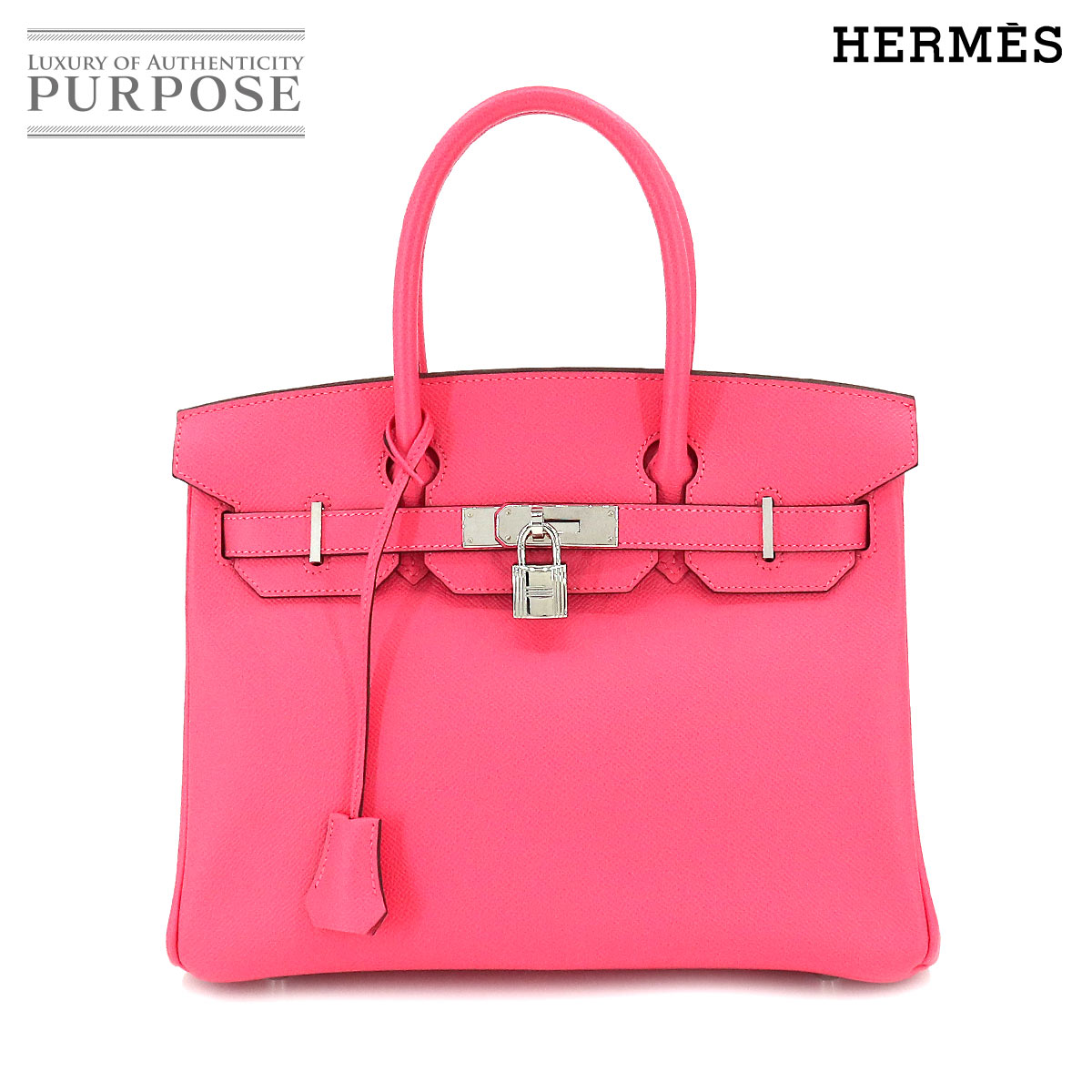 【未使用 展示品】 エルメス HERMES バーキン30 パーソナル SPO ハンド バッグ エプソン ローズアザレ C刻印 シルバー 金具 Birkin 30 【中古】のサムネイル