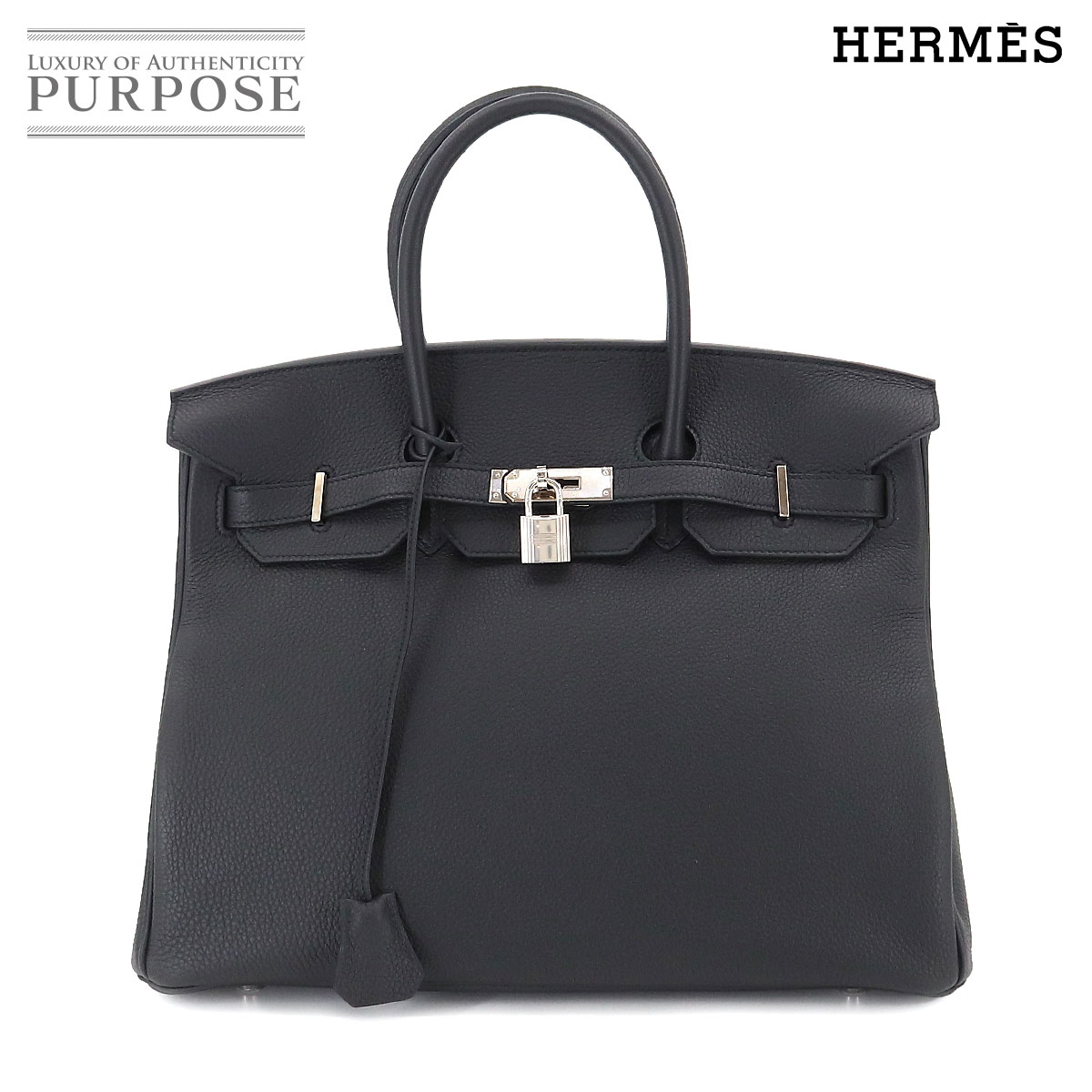 【未使用 展示品】 エルメス HERMES バーキン35 ハンド バッグ トリヨンクレマンス ブラック C刻印 シルバー 金具 Birkin 35 【中古】のサムネイル