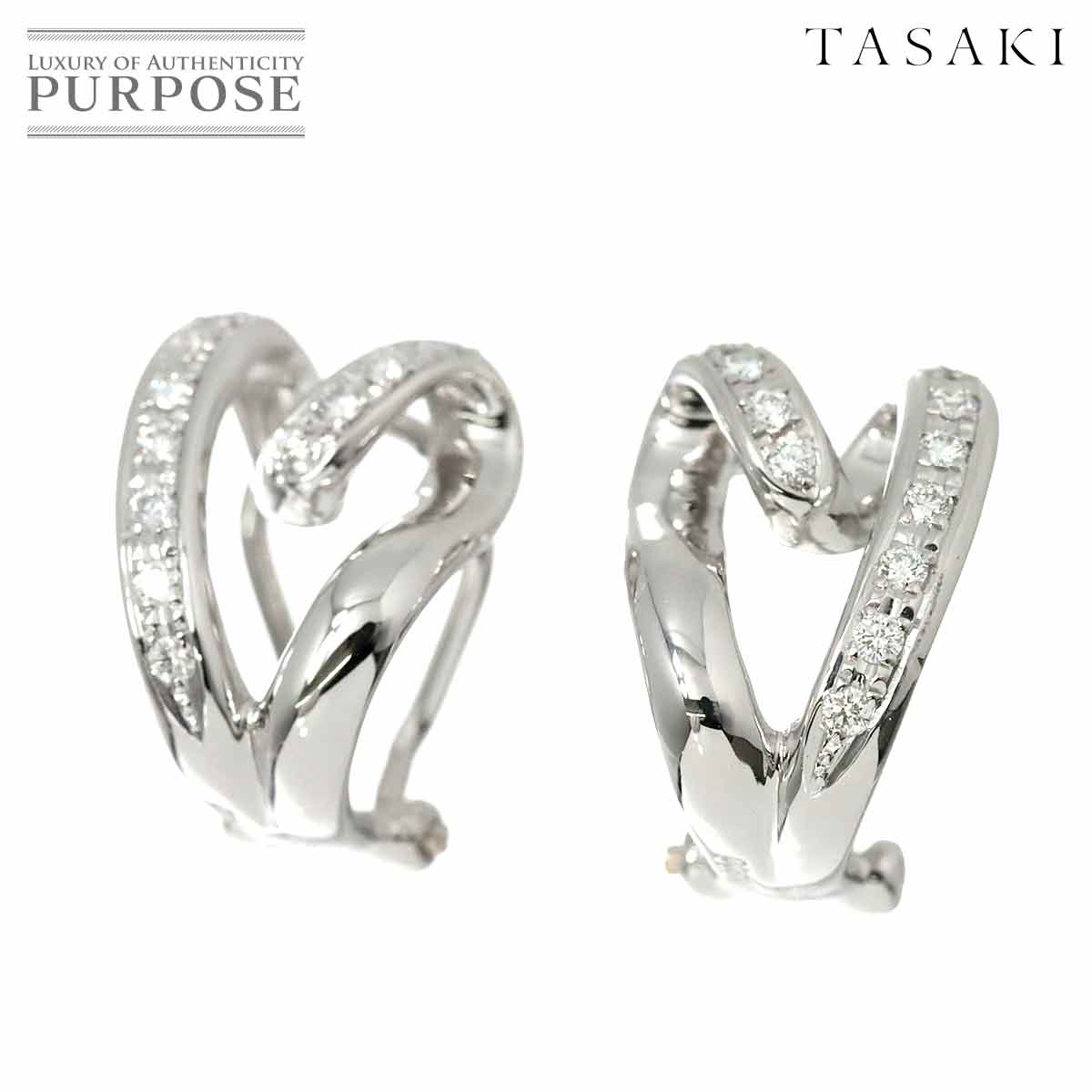 【新品同様】 タサキ TASAKI ダイヤ 0.11ct×2 イヤリ