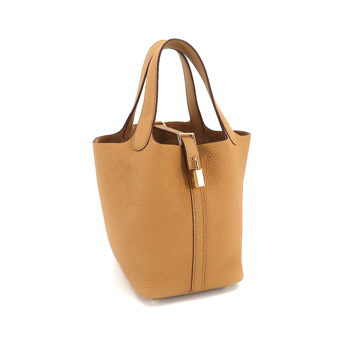【新品 未使用】 エルメス HERMES ピコタンロック PM ハンド バッグ トリヨンクレマンス ビスケット B刻印 ゴールド 金具 Picotin Lock PM 【中古】