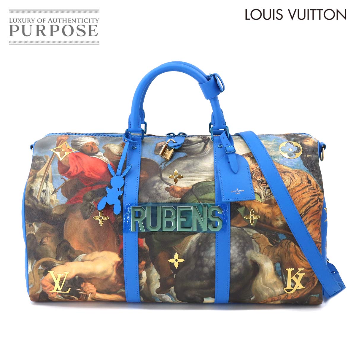 【未使用 展示品】 ルイ ヴィトン LOUIS VUITTON マスターズ ルーベンス キーポル バンドリエール 50 2way ボストン ショルダー バッグ ブルー M43344 Keepall Bandouliere 【中古】