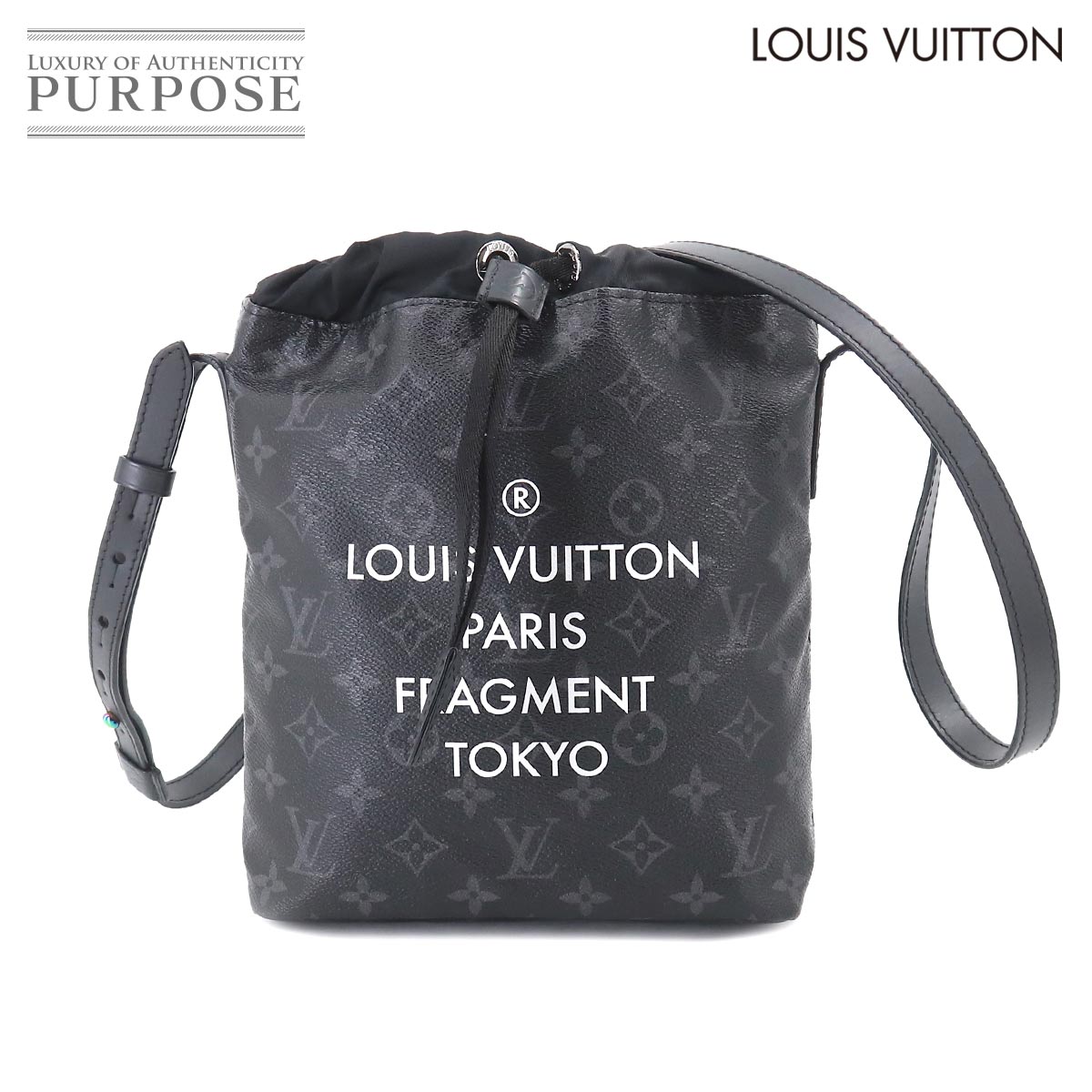 【新品同様】 ルイ ヴィトン LOUIS VUITTON モノグラム エクリプス フラグメント ナノバッグ ショルダー バッグ ブラック M43418 RFID Nano Bag 【中古】のサムネイル