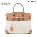 【新品同様】 エルメス HERMES バーキン30 ハンド バッグ トワルアッシュ スイフト ベージュ系 □L刻印 シルバー 金具 Birkin 【中古】