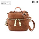 【未使用 展示品】 クリスチャン ディオール Christian Dior レディディオール マイクロ バニティ 2way ハンド ショルダー バッグ レザー ブラウン Vanity Case 【中古】