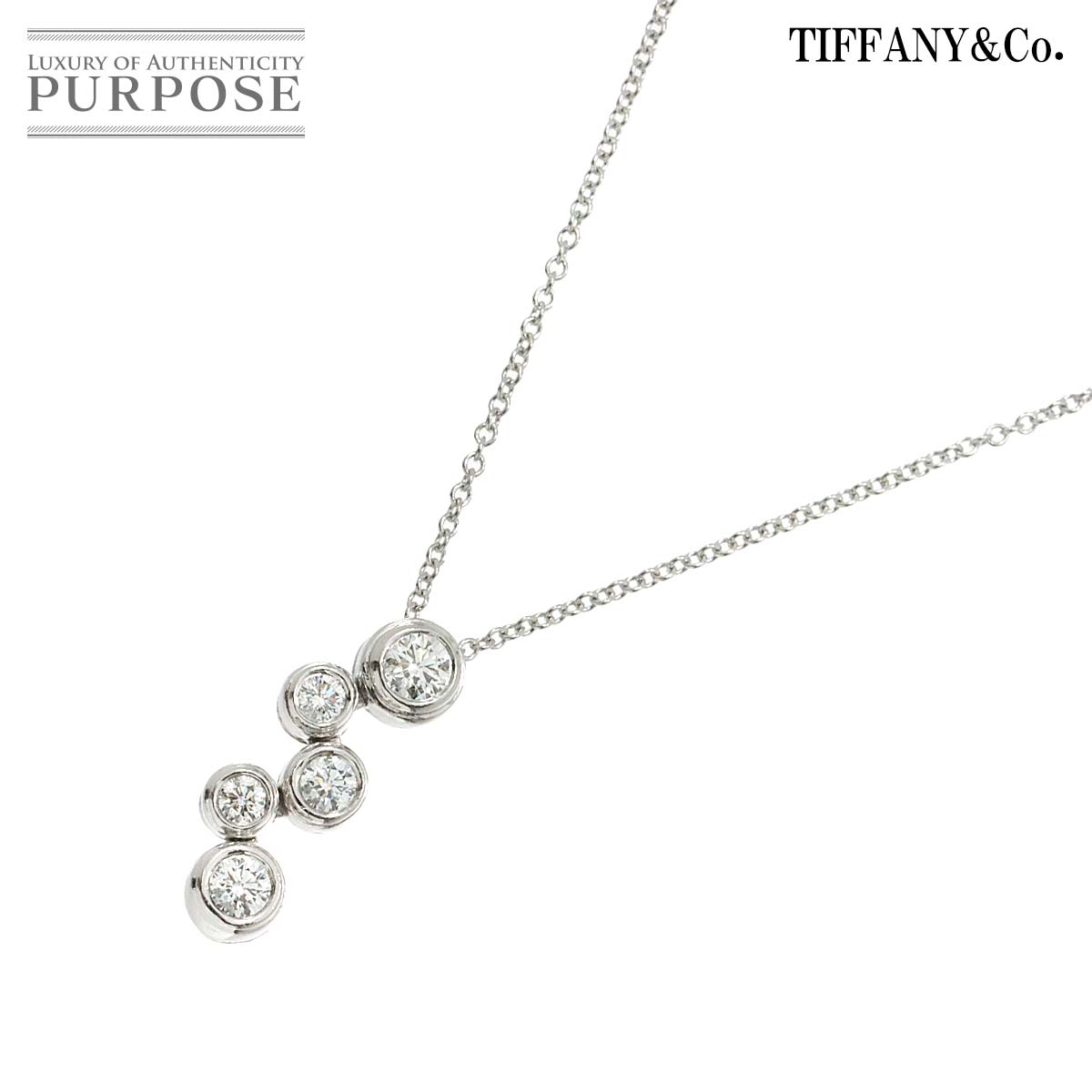 【新品同様】 ティファニー TIFFANY&CO. バブル ダイヤ ネックレス 40cm Pt プラチナ Diamond Necklace【中古】のサムネイル